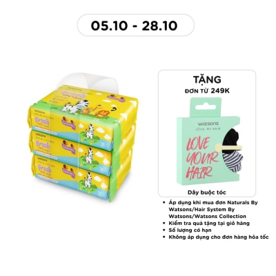 WATSONS Khăn Ướt Dịu Nhẹ Watsons Fresh Baby Wipes (Trơn) 20 Miếng x 3 Gói image