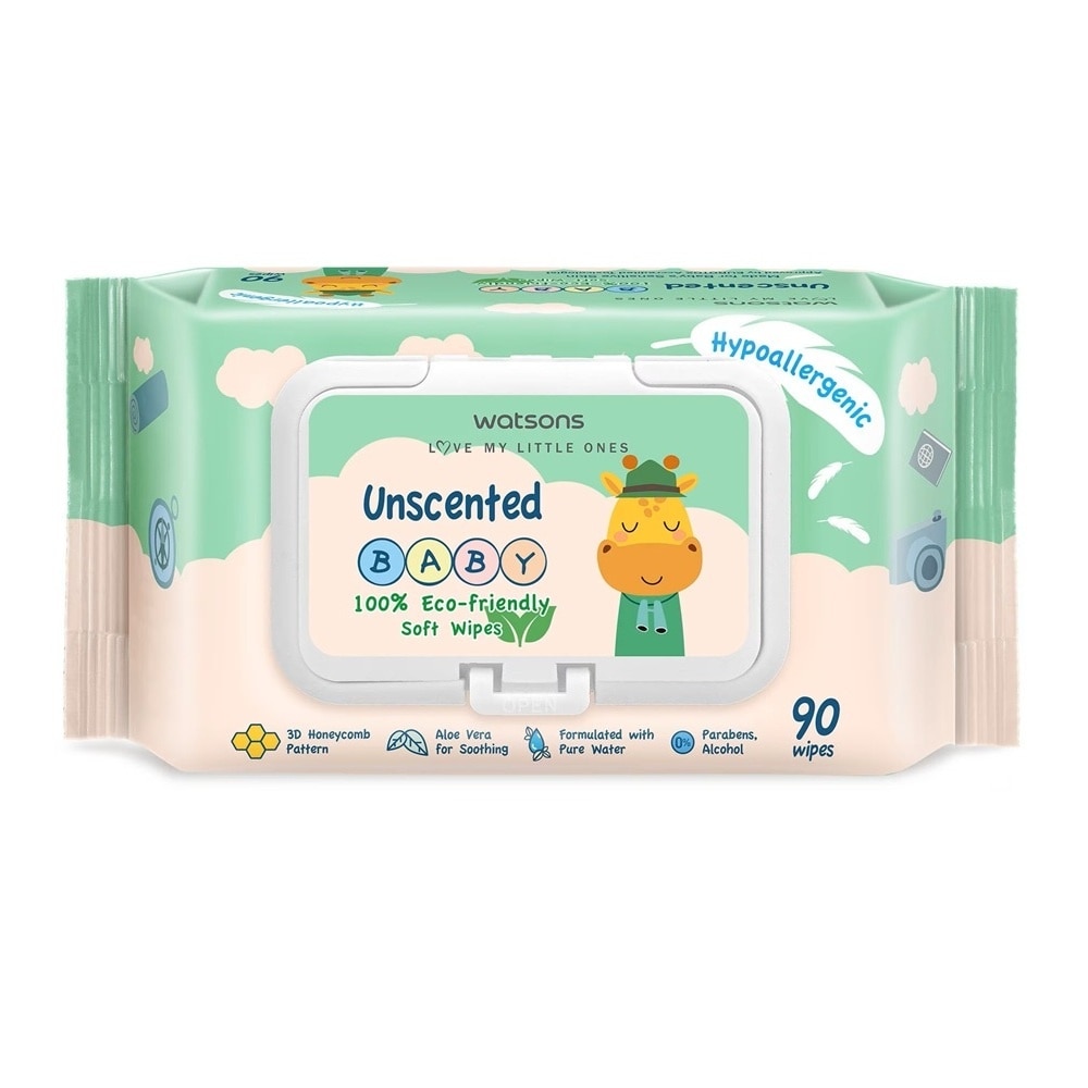Watsons Unscented Baby Soft Wipes (Emboss) 90s