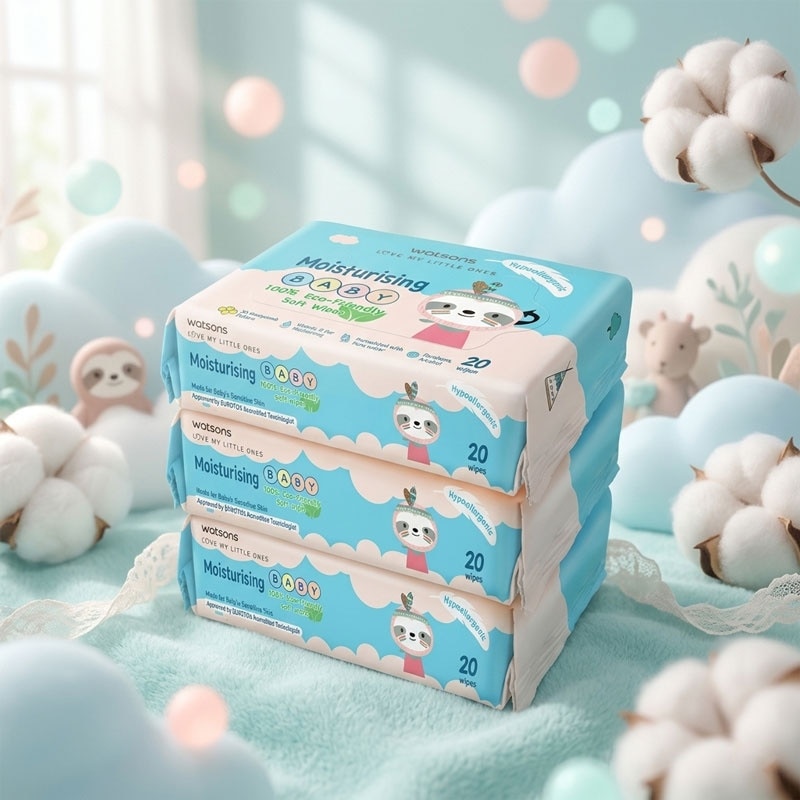 Watsons Moisturising Baby Soft Wipes (Emboss) 20s x 3pks image