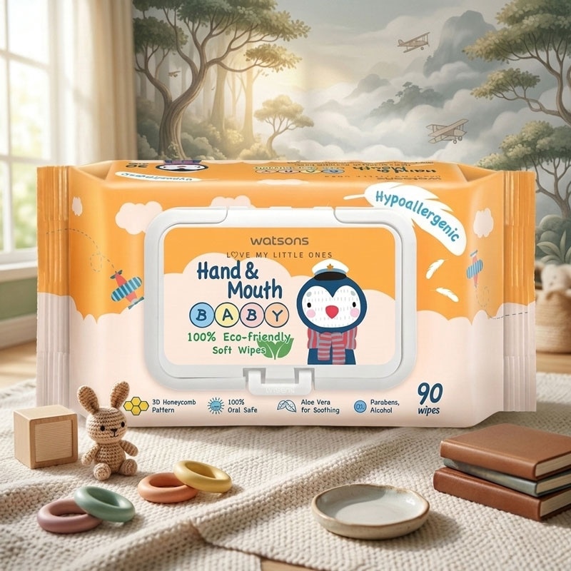 Watsons Hand & Mouth Baby Soft Wipes (Emboss) 90s image