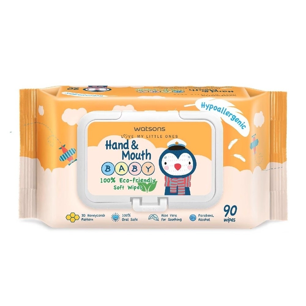 Watsons Hand & Mouth Baby Soft Wipes (Emboss) 90s