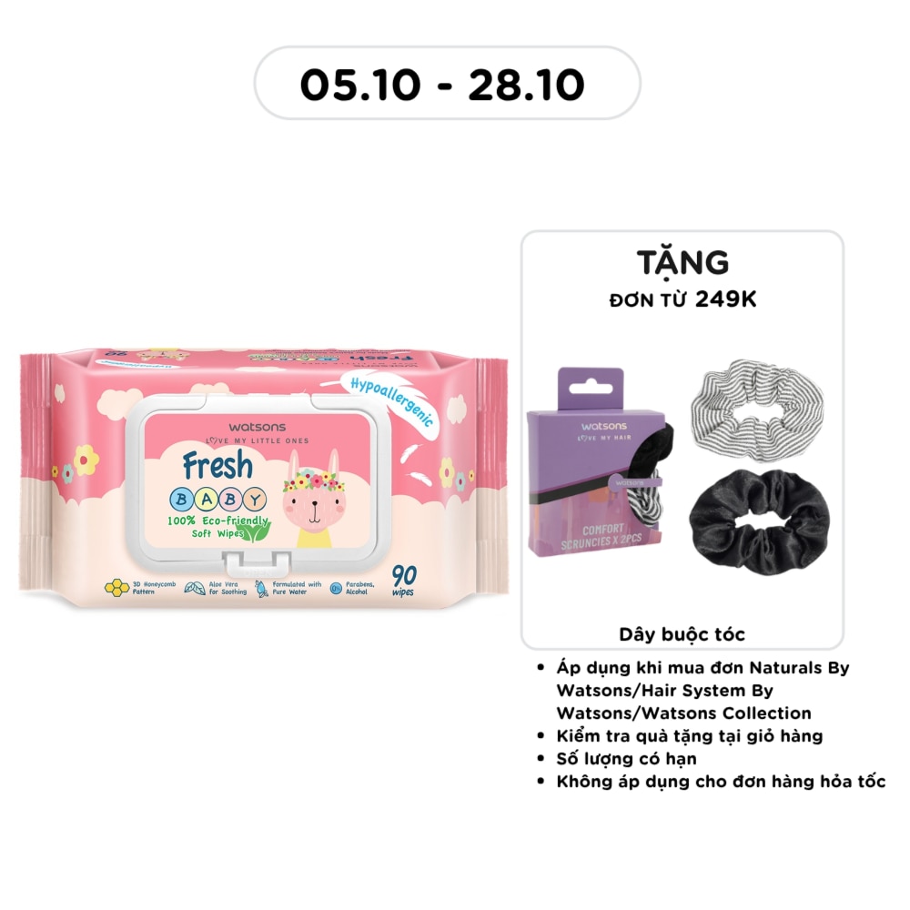 Watsons Fresh Baby Soft Wipes (Emboss) 90s