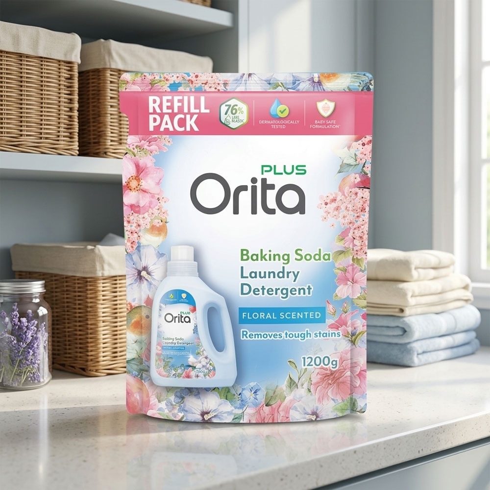 Orita Baking Soda Laundry Detergent – Floral 1200g Refill Pack image