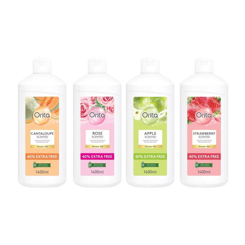 Combo 4 Chai Gel Tắm Orita 4 Hương 1400ml