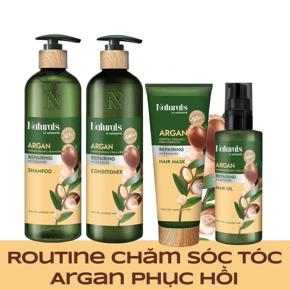 Combo Chăm Sóc Tóc Naturals By Watsons Argan 4pcs image