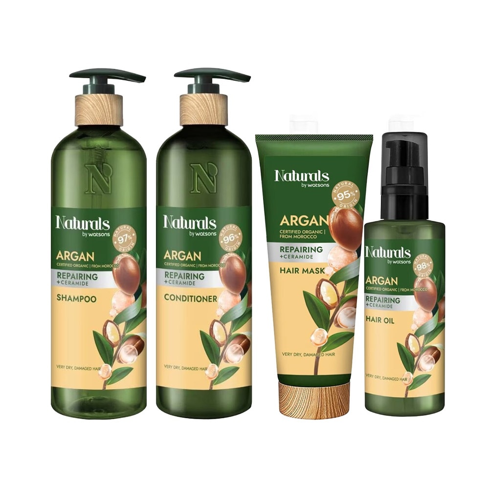Combo Chăm Sóc Tóc Naturals By Watsons Argan 4pcs image