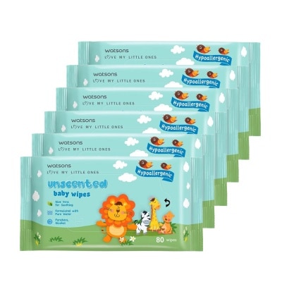 WATSONS Combo Bộ Khăn Ướt Em Bé Watsons 80 miếng 6pcs image