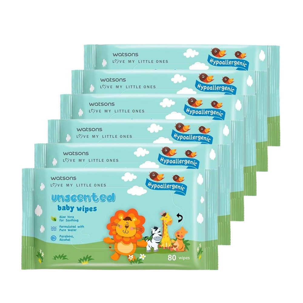 Combo Bộ Khăn Ướt Em Bé Watsons 80 miếng 6pcs image