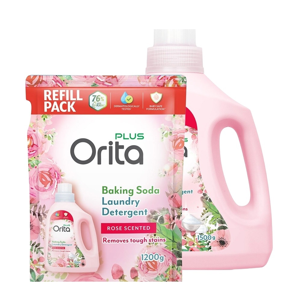 Combo Baking Soda Laundry Detergent Rose & Refill