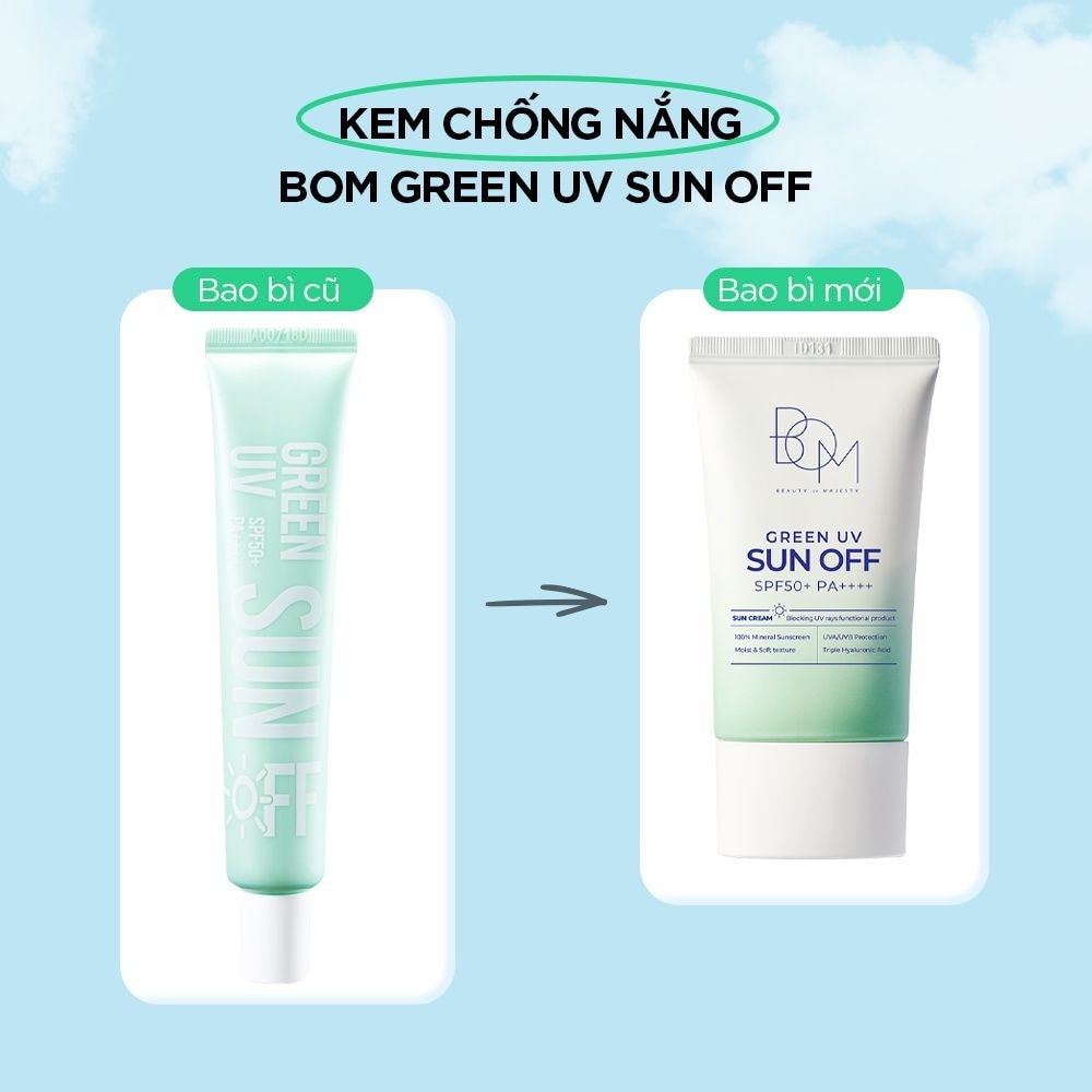 Kem Chống Nắng BOM Green UV Sun Off SPF50+, PA++++ 50ml