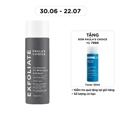 PAULA'S CHOICE - Dung Dịch Loại Bỏ Tế Bào Chết Paula's Choice Skin Perfecting 2% BHA 118ml