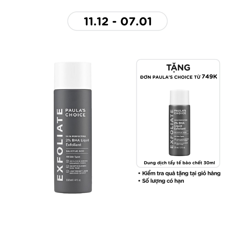 Dung Dịch Loại Bỏ Tế Bào Chết Paula's Choice Skin Perfecting 2% BHA 118ml