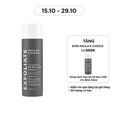 PAULA'S CHOICE Dung Dịch Loại Bỏ Tế Bào Chết Paula's Choice Skin Perfecting 2% BHA 118ml