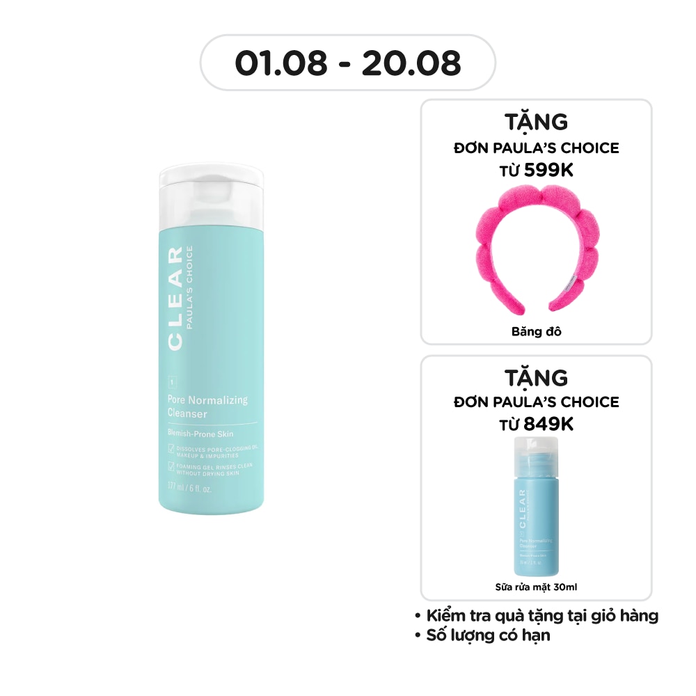 Sữa Rửa Mặt Paula's Choice Giảm Mụn Và Se Khít Lỗ Chân Lông 177ml