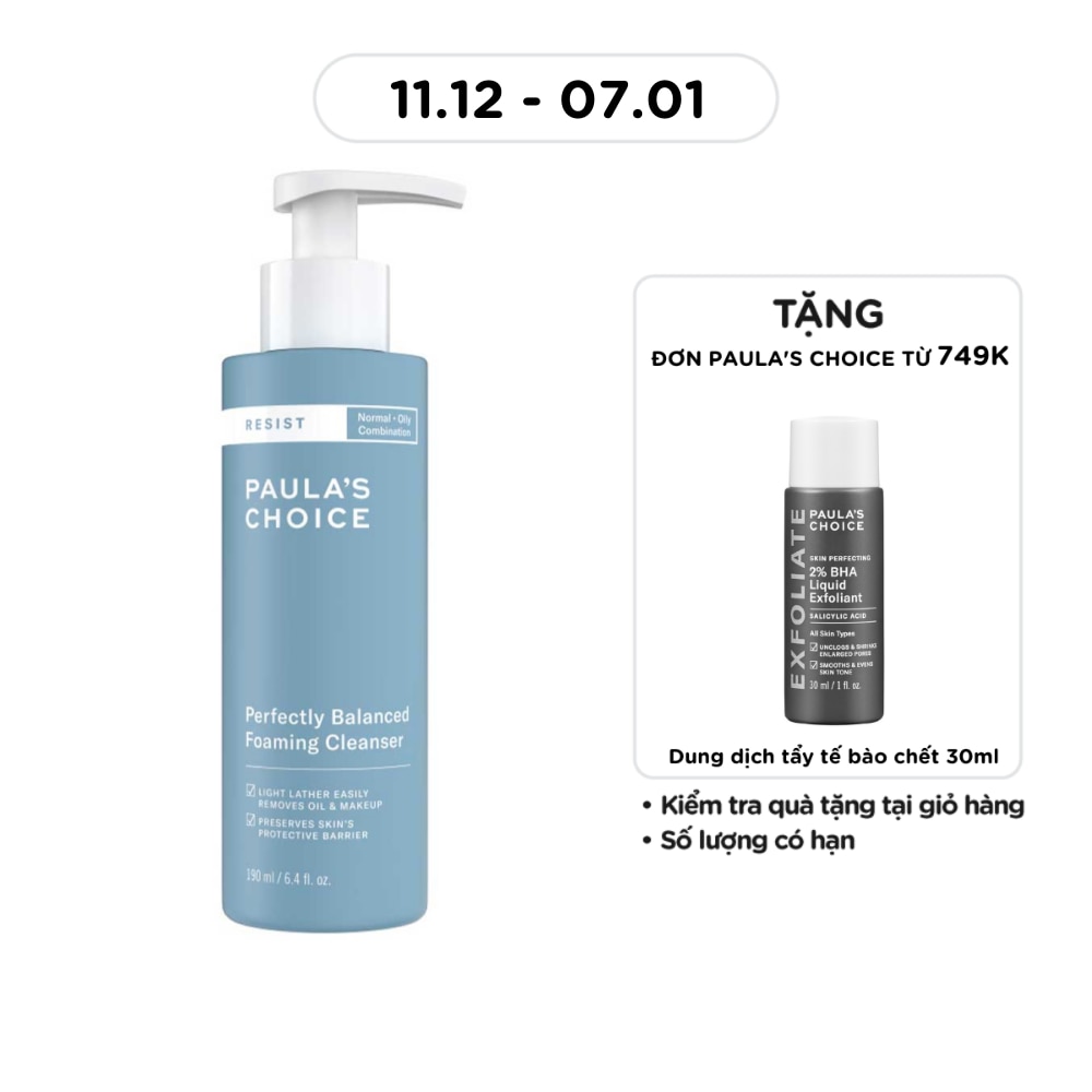 Sữa Rửa Mặt Dạng Bọt Paula's Choice Resist Cân Bằng Da Hoàn Hảo 190ml