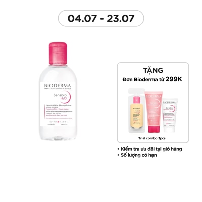 BIODERMA Nước Tẩy Trang Dành Cho Da Nhạy Cảm Bioderma Sensibio H20 250ml