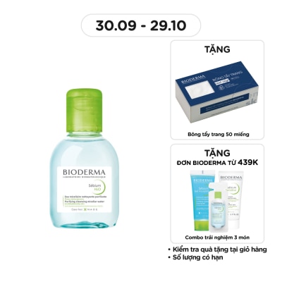 BIODERMA Nước Tẩy Trang Dành Cho Da Nhờn Mụn Bioderma Sebium H2O 100ml
