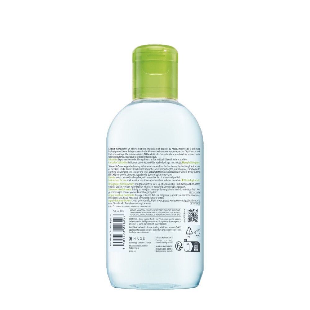 Nước Tẩy Trang Dành Cho Da Nhờn Mụn Bioderma Sebium H20 250ml