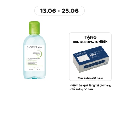 BIODERMA Nước Tẩy Trang Dành Cho Da Nhờn Mụn Bioderma Sebium H20 250ml