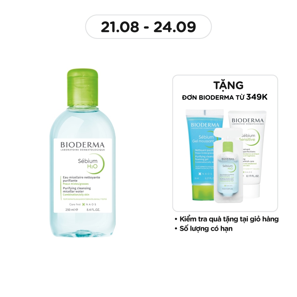 Nước Tẩy Trang Dành Cho Da Nhờn Mụn Bioderma Sebium H20 250ml