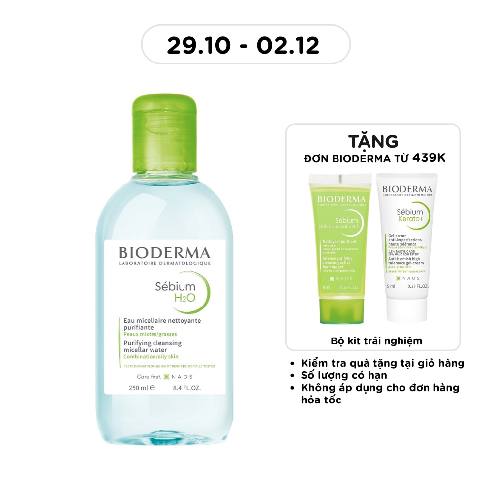 Nước Tẩy Trang Dành Cho Da Nhờn Mụn Bioderma Sebium H20 250ml image