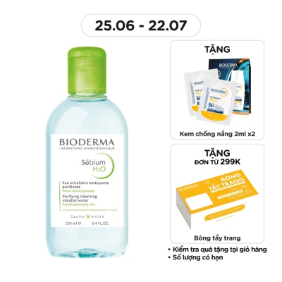 BIODERMA - Nước Tẩy Trang Dành Cho Da Nhờn Mụn Bioderma Sebium H20 250ml