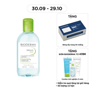 BIODERMA Nước Tẩy Trang Dành Cho Da Nhờn Mụn Bioderma Sebium H20 250ml