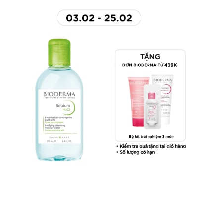 BIODERMA Nước Tẩy Trang Dành Cho Da Nhờn Mụn Bioderma Sebium H20 250ml