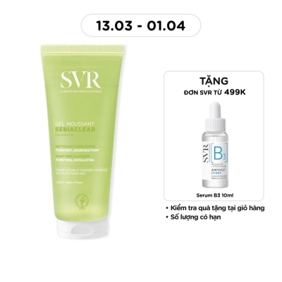 Gel rửa mặt svr sebiaclear gel moussant không chứa xà phòng cho da dầu mụn 200ml
