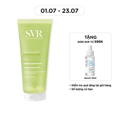 SVR Gel Rửa Mặt SVR Sebiaclear Gel Moussant Không Chứa Xà Phòng Cho Da Dầu Mụn 200ml