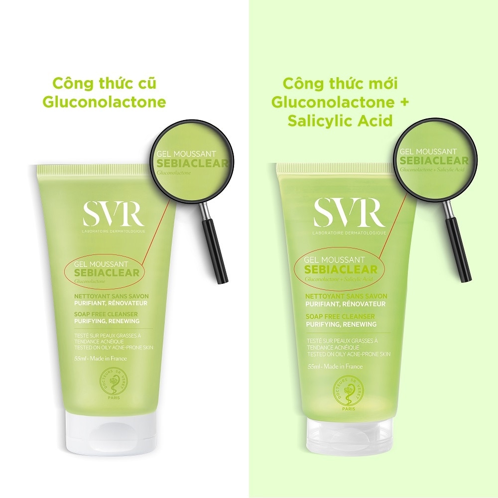 Gel Rửa Mặt SVR Sebiaclear Gel Moussant Không Chứa Xà Phòng Cho Da Dầu Mụn 55ml
