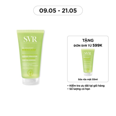 SVR Gel Rửa Mặt SVR Sebiaclear Gel Moussant Không Chứa Xà Phòng Cho Da Dầu Mụn 55ml