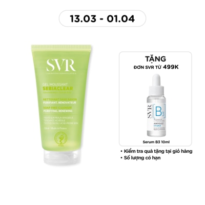 Bộ Đôi Gel Rửa Mặt Svr Sebiaclear Gel Moussant 55Ml Và Tẩy Trang Sebiaclear Eau Micellaire 75Ml Cho Da Dầu Mụn