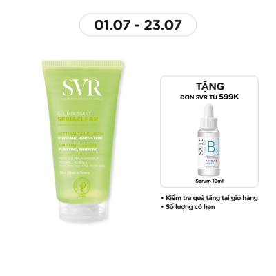 SVR Gel Rửa Mặt SVR Sebiaclear Gel Moussant Không Chứa Xà Phòng Cho Da Dầu Mụn 55ml