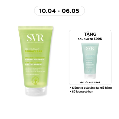 SVR - Gel Rửa Mặt SVR Sebiaclear Gel Moussant Không Chứa Xà Phòng Cho Da Dầu Mụn 55ml