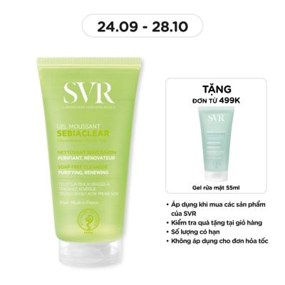 SVR Gel Rửa Mặt SVR Sebiaclear Gel Moussant Không Chứa Xà Phòng Cho Da Dầu Mụn 55ml image
