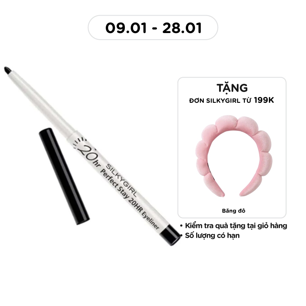 SILKYGIRL Chì Kẻ Mắt Silkygirl Perfect Stay 20Hr Eyeliner 0.28g. #01 Blackest Black