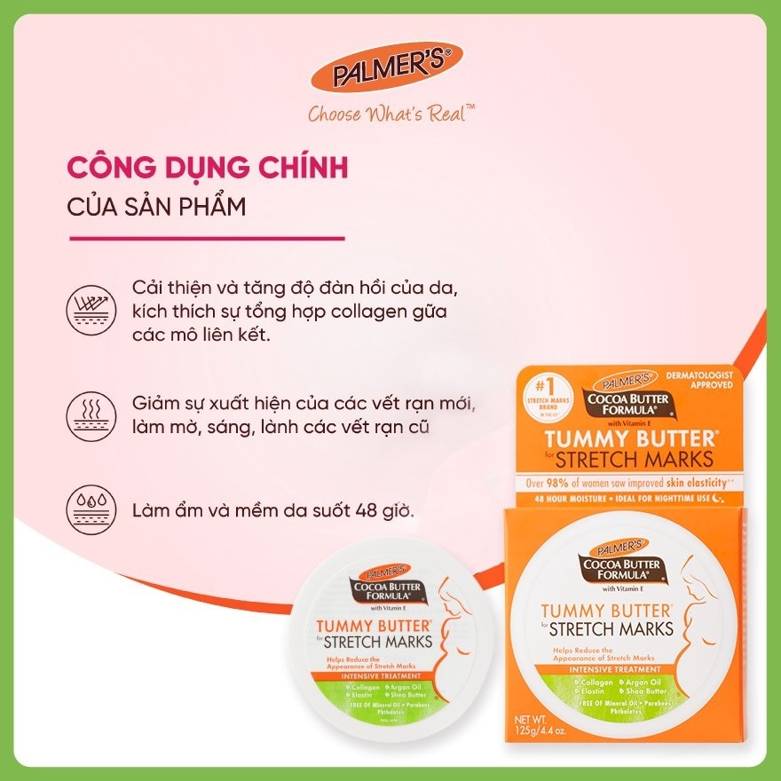 Bơ Đậm Đặc Palmer's Tăng Cường Ngăn Ngừa Và Hỗ Trợ Giảm Rạn Da 125g