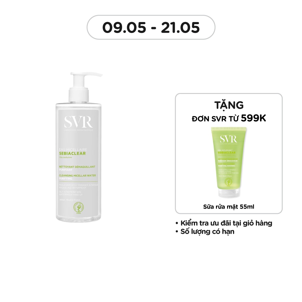 Nước Tẩy Trang SVR Giúp Loại Bỏ Dầu Sebiaclear 400ml