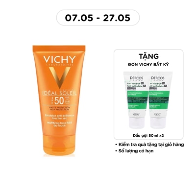 VICHY - Kem Chống Nắng Vichy Ideal Soleil Bảo Vệ Da Mặt, Không Gây Nhờn Rít SPF50, PA+++ 50ml