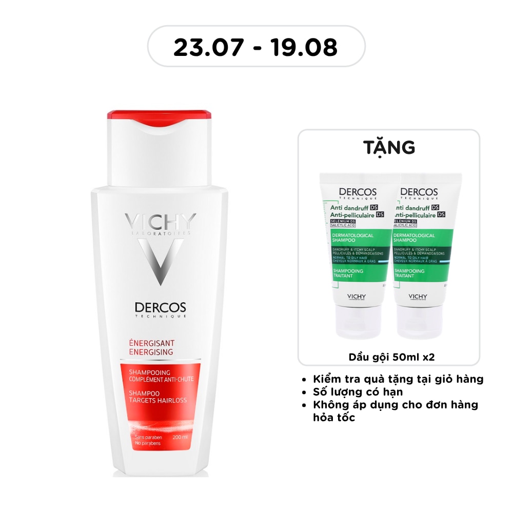 Dầu Gội Vichy Dercos Tăng Cường Dưỡng Tóc, Giảm Rụng Tóc 200ml