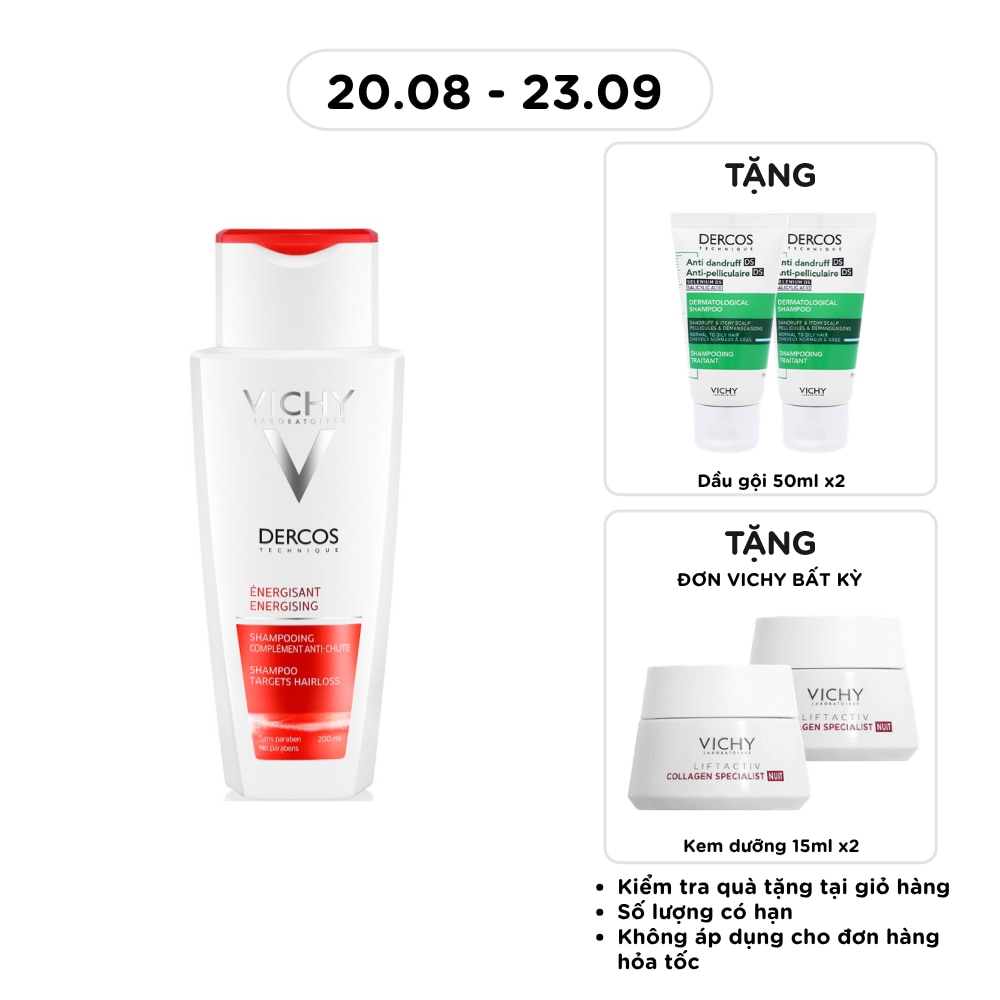 Dầu Gội Vichy Dercos Tăng Cường Dưỡng Tóc, Giảm Rụng Tóc 200ml image