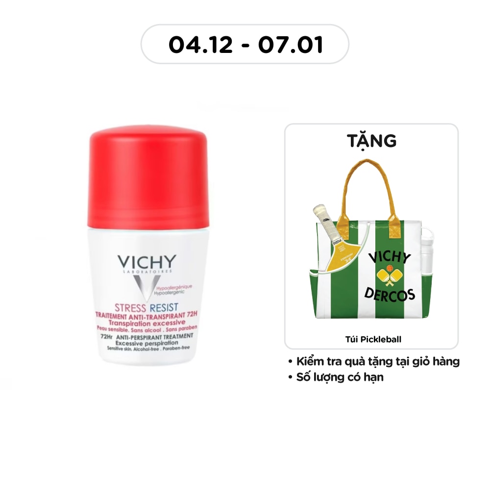 Lăn Khử Mùi Vichy Giúp Khô Thoáng Vùng Da Dưới Cánh Tay 72H 50ml