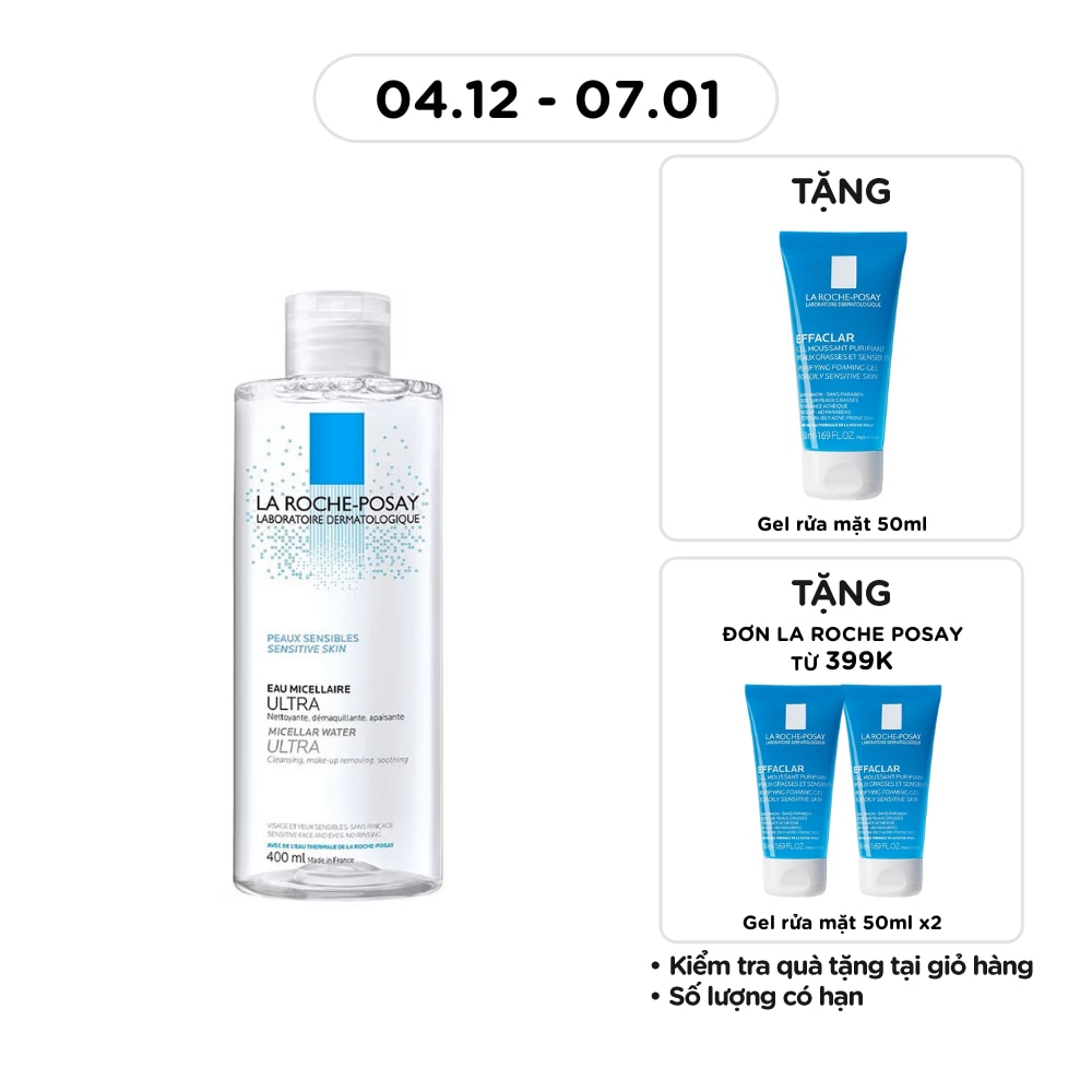 Nước Làm Sạch Sâu Và Tẩy Trang La Roche-Posay Dành Cho Da Nhạy Cảm 400ml