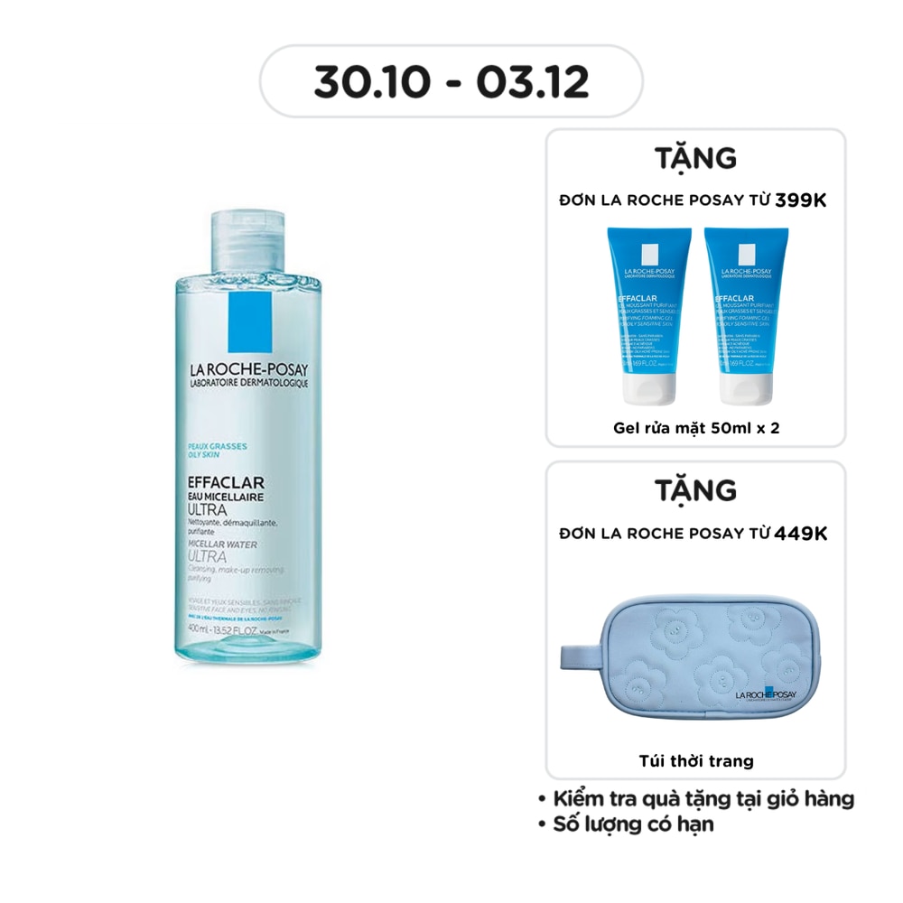 Nước Làm Sạch Sâu Và Tẩy Trang La Roche-Posay Dành Cho Da Dầu Nhạy Cảm 400ml