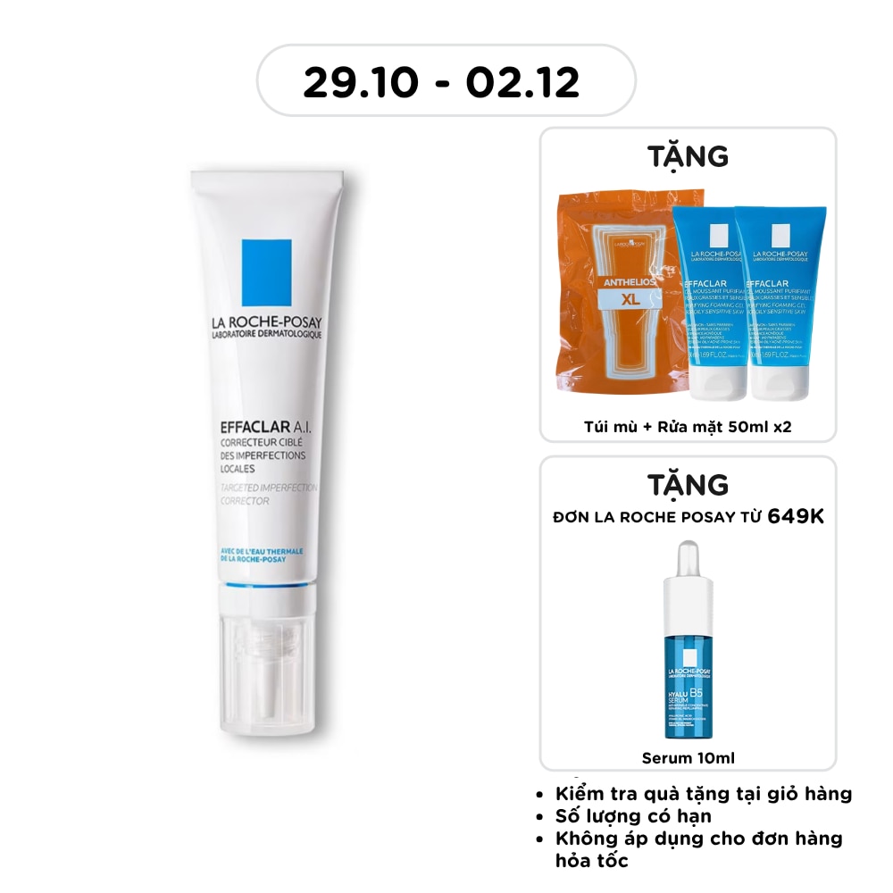 Kem Giảm Mụn Chuyên Biệt La Roche Posay Effaclar A.I 15ml image