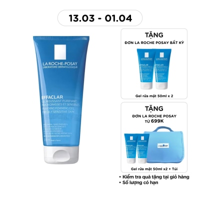 LA ROCHE POSAY - Gel Rửa Mặt Tạo Bọt La Roche-Posay Effaclar Cho Da Dầu Nhạy Cảm 200ml
