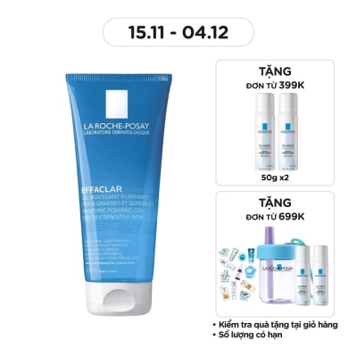 LA ROCHE POSAY Gel Rửa Mặt Tạo Bọt La Roche-Posay Effaclar Cho Da Dầu Nhạy Cảm 200ml