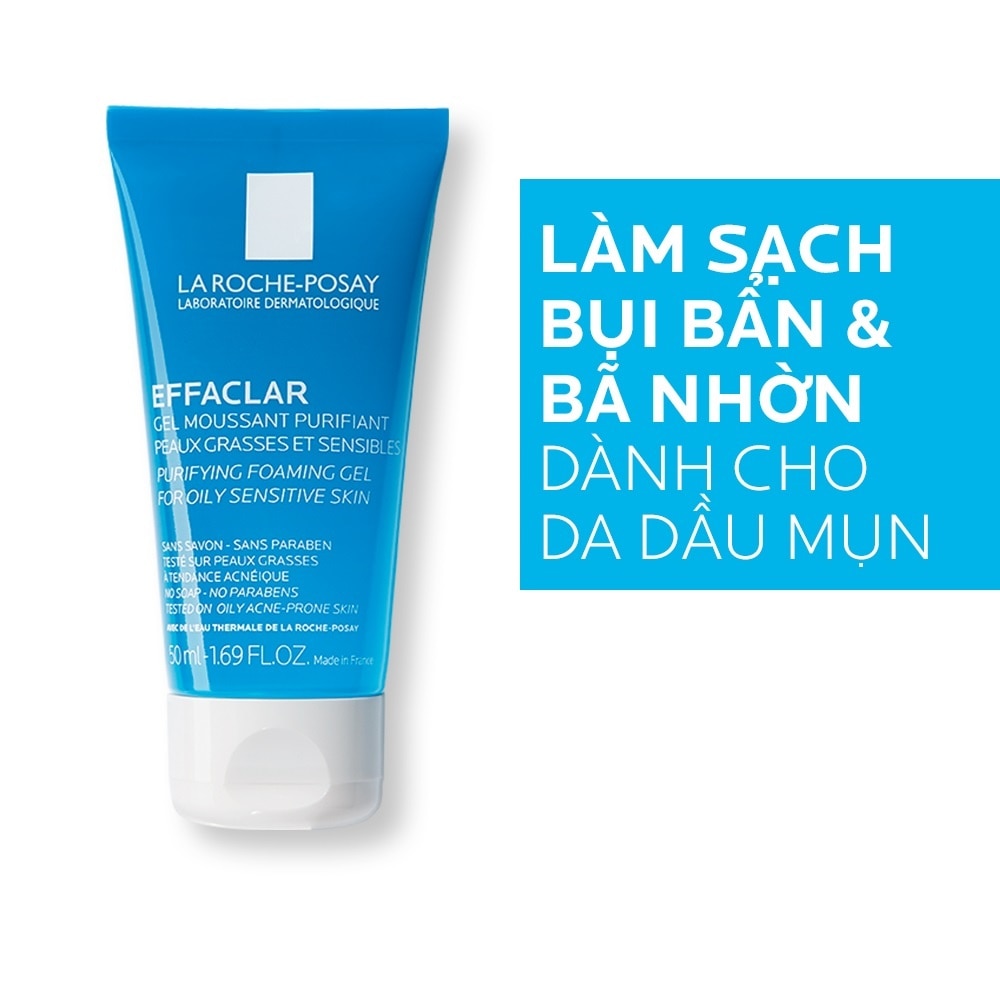 Gel Rửa Mặt Tạo Bọt La Roche-Posay Effaclar Cho Da Dầu Nhạy Cảm 50ml