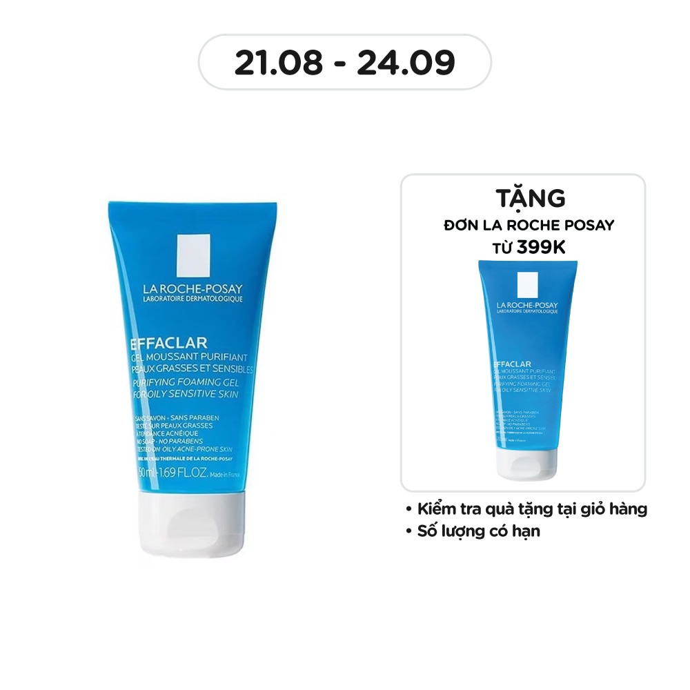 Gel Rửa Mặt Tạo Bọt La Roche-Posay Effaclar Cho Da Dầu Nhạy Cảm 50ml